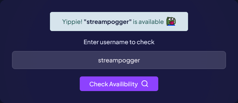 Twitch username checker availability by StreamPog